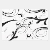 Feuille De Papier Cadeau Belle Rouleau noir et blanc (Devant 2)