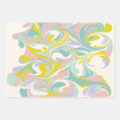 Feuille De Papier Cadeau Belle spirale en marbre Abstrait dans les couleurs (Devant)