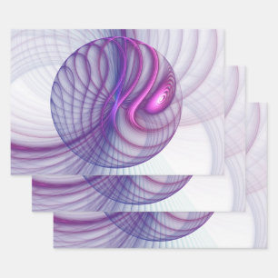 Feuille De Papier Cadeau Belle Swing Moderne Art Fractal Abstrait Rose