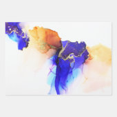 Feuille De Papier Cadeau Belle Violet Orange Or Abstrait (Devant)