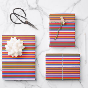 Feuille De Papier Cadeau Belles bandes magiques colorées