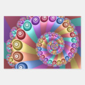 Feuille De Papier Cadeau Belles couleurs arc-en-ciel Art fractal Abstrait (Devant 3)