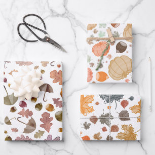 Feuille De Papier Cadeau Belles couleurs d'automne