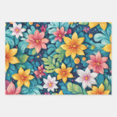 Feuille De Papier Cadeau Belles Fleurs, Motifs Floraux (Devant)