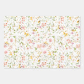 Feuille De Papier Cadeau Belles fleurs sauvages botaniques simples et migno (Devant)
