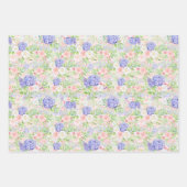 Feuille De Papier Cadeau Belles Hydrangeas, Lilas et Roses (Devant 2)
