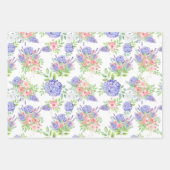 Feuille De Papier Cadeau Belles Hydrangeas, Lilas et Roses (Devant)