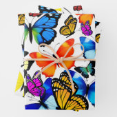Feuille De Papier Cadeau Belles papillons (En situation)