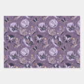 Feuille De Papier Cadeau Belles papillons en pourpre (Devant 2)