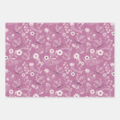 Feuille De Papier Cadeau Belles papillons en rose et pourpre (Devant 3)