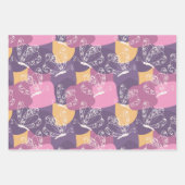 Feuille De Papier Cadeau Belles papillons en rose et pourpre (Devant 2)