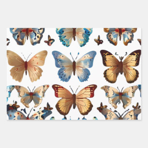 Feuille De Papier Cadeau Belles papillons mignons