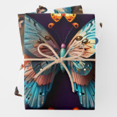 Feuille De Papier Cadeau Belles papillons mignons (En situation)