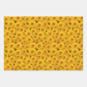 Feuille De Papier Cadeau Belles Roses Jaunes (Devant)