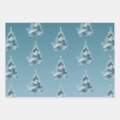 Feuille De Papier Cadeau Bells bleu Noël blanc (Devant 2)