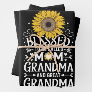 Feuille De Papier Cadeau Béni D'Être Appelé Maman Grand-Mère Grand Tourneso