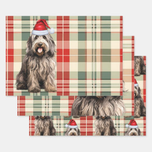 Feuille De Papier Cadeau Bergamasco Christmas Chien vacances Plaid