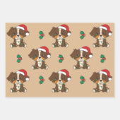 Feuille De Papier Cadeau Berger australien Animaux d'hiver de Noël (Devant 3)