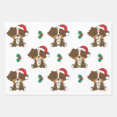 Feuille De Papier Cadeau Berger australien Animaux d'hiver de Noël (Devant 2)