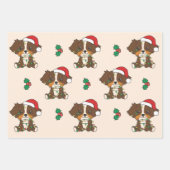 Feuille De Papier Cadeau Berger australien Animaux d'hiver de Noël (Devant)