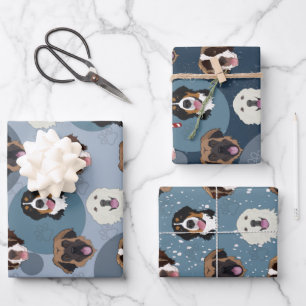 Feuille De Papier Cadeau Bernese/Grandes Pyrénées/ Leonberger/Saint Berna