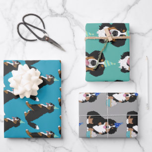 Feuille De Papier Cadeau Bernese Mountain Dog Anniversaire