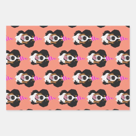 Feuille De Papier Cadeau Bernese Mountain Dog Anniversaire  (Devant 3)