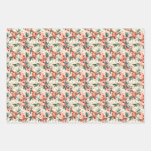 Feuille De Papier Cadeau Berries de Noël Rouge moderne (Devant)