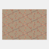 Feuille De Papier Cadeau Berries rouges de Noël Rustique Kraft (Devant 3)