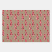 Feuille De Papier Cadeau Berries rouges de Noël Rustique Kraft (Devant)