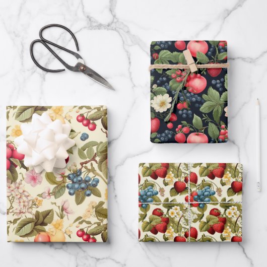 Feuille De Papier Cadeau Berry de fruits d'Ugni (Recto)