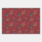 Feuille De Papier Cadeau Berry d'hiver - Rouge (Devant 3)