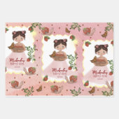 Feuille De Papier Cadeau Berry First Birday Custom Strawberry (Devant)
