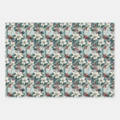 Feuille De Papier Cadeau Berry rouge élégant & Fleurs Noël botanique (Devant 3)