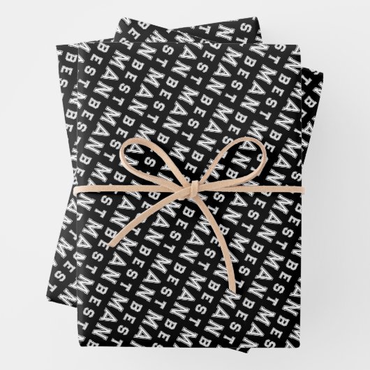 Feuille De Papier Cadeau Best Man Black (En situation)