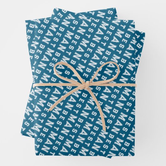 Feuille De Papier Cadeau Best Man Blue (En situation)