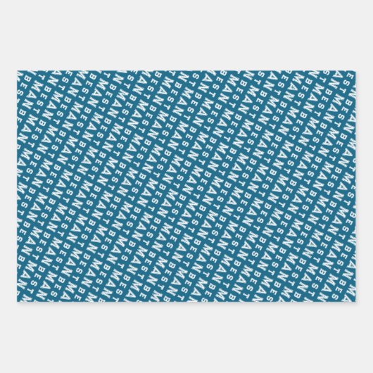 Feuille De Papier Cadeau Best Man Blue (Devant)
