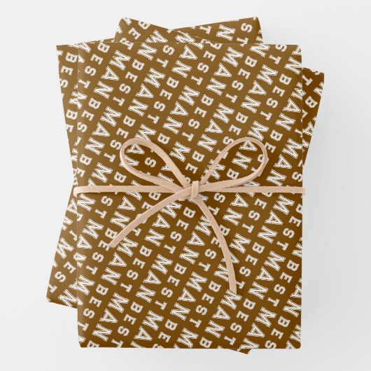 Feuille De Papier Cadeau Best Man Brown (En situation)