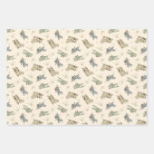 Feuille De Papier Cadeau Bi-plans Art déco rugissant - motif vert bleu. (Devant 2)