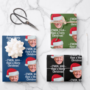 Feuille De Papier Cadeau Biden Harris 2020 - Joe Santa Hat - C'mon Man