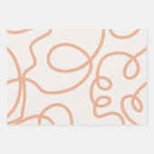 Feuille De Papier Cadeau Bige neutre Abstrait Mini-trait de trait (Devant)