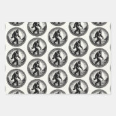 Feuille De Papier Cadeau Bigfoot Illustration Folklore (Devant 2)