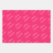 Feuille De Papier Cadeau Bijoux rose violet vert rose violet Joyeux Noël (Devant)