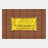 Feuille De Papier Cadeau Billet d'or Willy Wonka (Devant 3)
