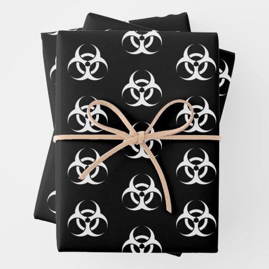 Feuille De Papier Cadeau Biodanger noir et blanc (En situation)