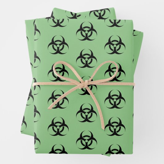 Feuille De Papier Cadeau Biodangerosité verte (En situation)