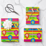 Feuille De Papier Cadeau Birthday Kids Ajouter un nom Age Colorful 3 Cadeau<br><div class="desc">Anniversaire Enfants Ajouter Nom Age Colorful 3 Feuilles papier enveloppant cadeau</div>