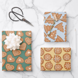 Feuille De Papier Cadeau Biscuits de Noël au pain d'épice