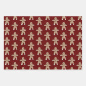 Feuille De Papier Cadeau Biscuits en pain d'épices à la crème de Noël rouge (Devant)