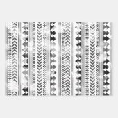 Feuille De Papier Cadeau Bison Christmas Tree Ranch Western Géométrique (Devant 2)